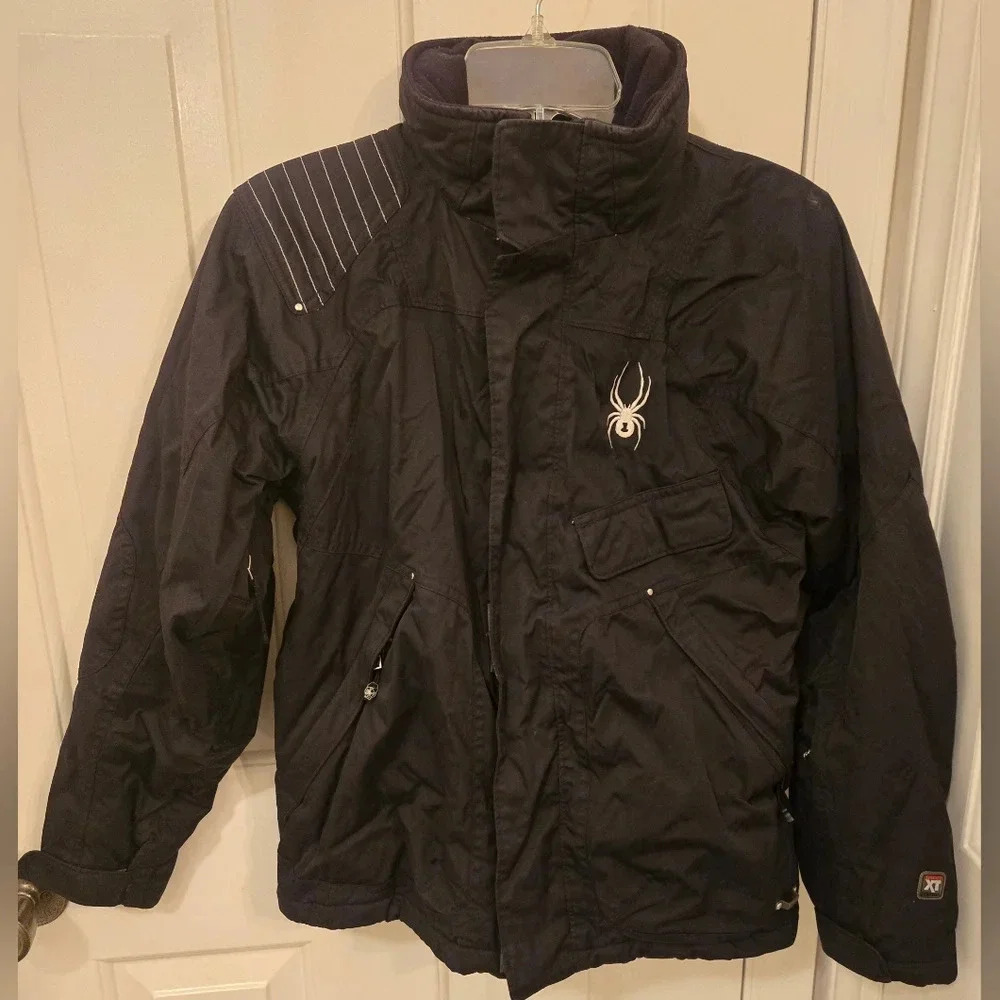 Spyder ski snowboard coat, black, boys size 14